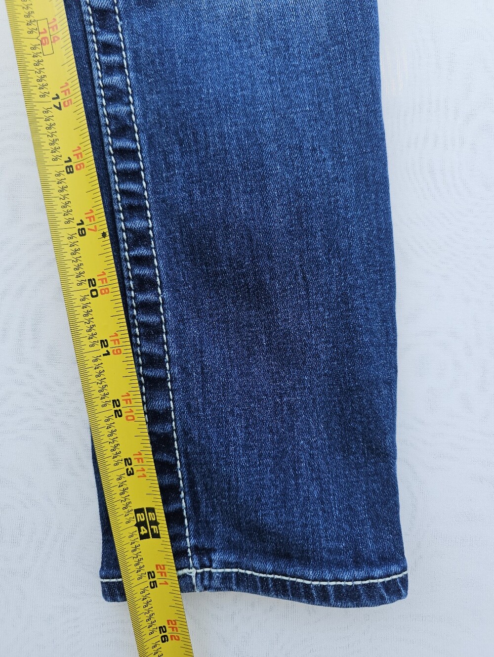 Vigoss Heritage Fit Capri Jeans Size 0 (25" Waist) Dark Wash Thick Stitching - Picture 9 of 15
